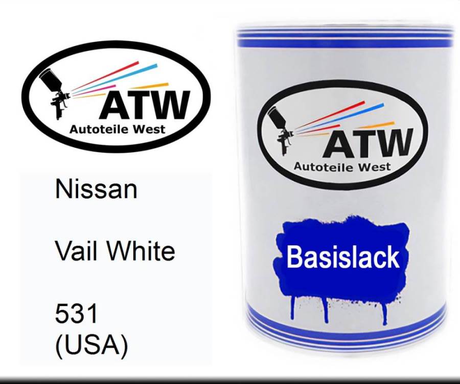 Nissan, Vail White, 531 (USA): 500ml Lackdose, von ATW Autoteile West.